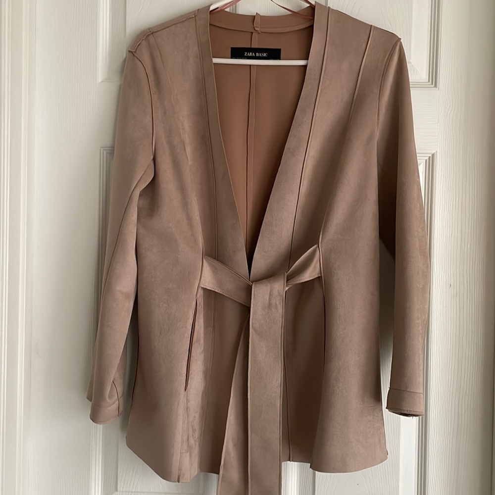Zara Faux-Suede Wrap Jacket size Medium